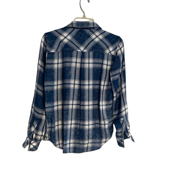 Rails Revolve Hunter Ocean Wash Cloud Plaid Flannel Button Down Shirt Womens XS - Picture 4 of 11
